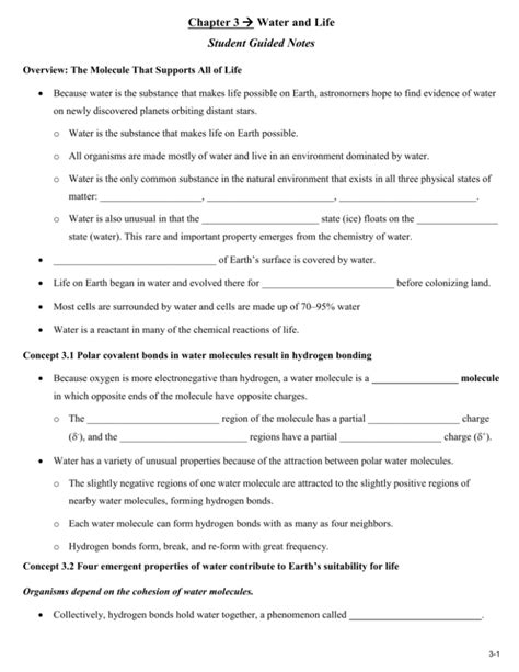 Read Chapter 3 Student Activity Sheet 