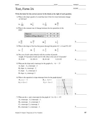 Read Online Chapter 3 Test Form 2A 