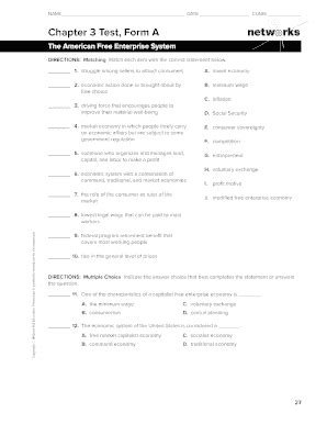 Read Online Chapter 3 Test Form A 