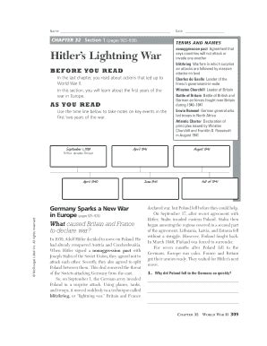 Full Download Chapter 32 Section 1 Guided Reading Hitler S Lightning War Answers 