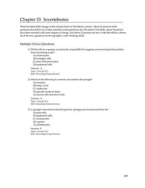 Download Chapter 33 Invertebrates Reading Guide Answer Key 