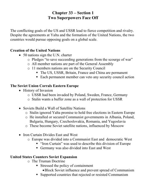 Read Chapter 33 Section 1 Two Superpowers Face Off 