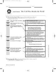 Read Chapter 33 Section 4 The Cold War Divides World Worksheet Answers 