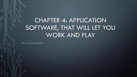 Download Chapter 4 Application Software Programs That Let You Work And Play 