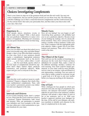 Read Chapter 4 Complements Pages 79 Recognizing Complements 