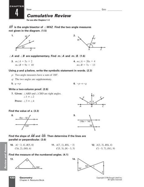 Read Chapter 4 Cumulative Review 