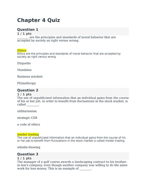 Read Chapter 4 Quiz 