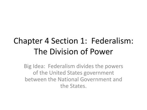 Read Online Chapter 4 Section 1 Federalism The Division Of Powers Quiz 