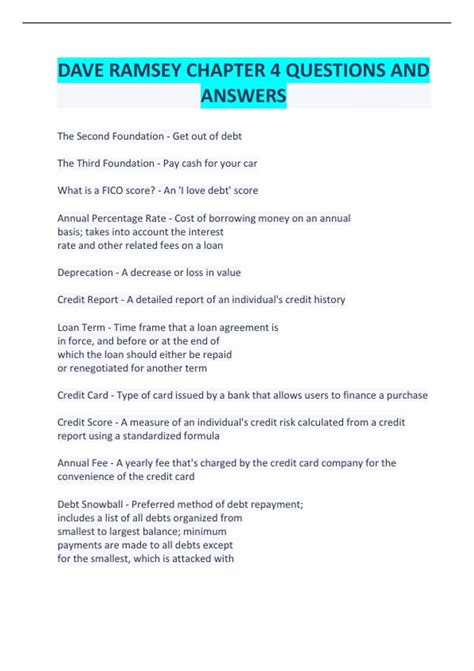 Read Chapter 4 Test B Dave Ramsey 