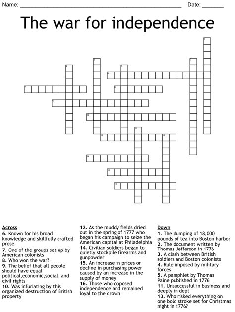 Download Chapter 4 The War For Independence Crossword Puzzle Answers 