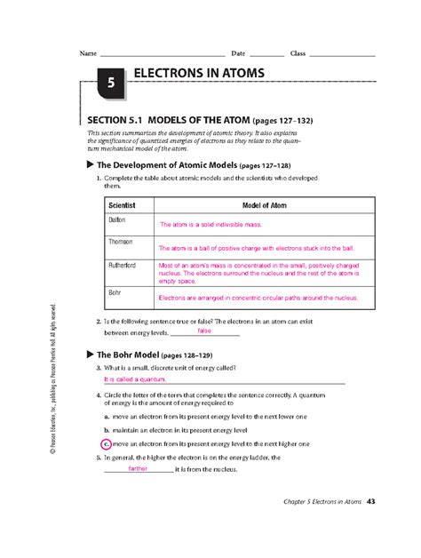 Download Chapter 5 Electrons In Atoms Guided Reading Answers 