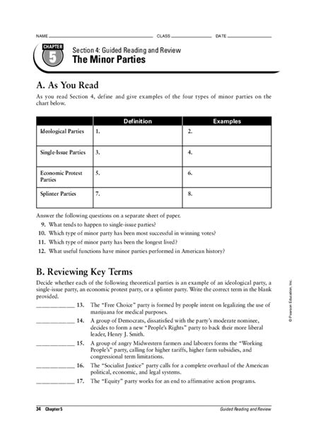 Download Chapter 5 Section 4 The Minor Parties 