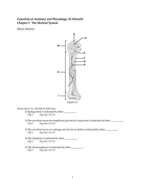 Full Download Chapter 5 Skeletal System Answers 