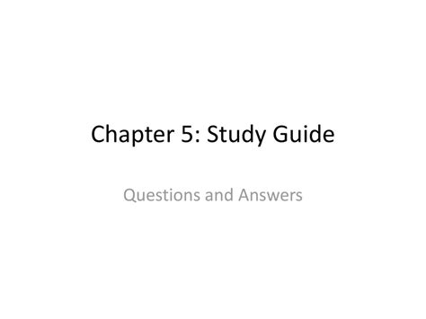 Read Chapter 5 Study Guide Answers 