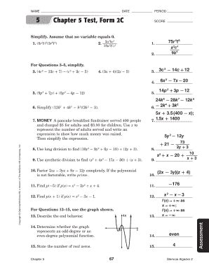 Full Download Chapter 5 Test Form 2C 