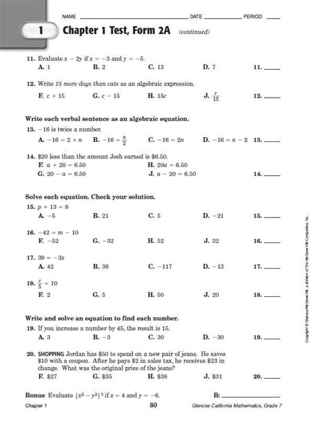 Read Chapter 6 Algebra 1 