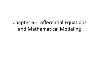 Download Chapter 6 Differential Equations And Mathematical Modeling 