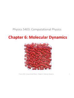 Read Online Chapter 6 Molecular Dynamics Missouri S T 