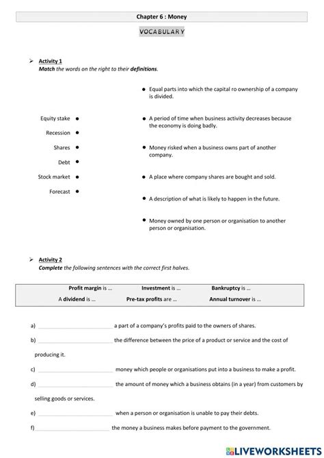 Download Chapter 6 Money In Review Matching Answers 