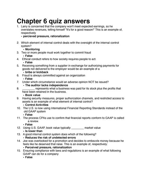 Read Chapter 6 Quiz Answers 