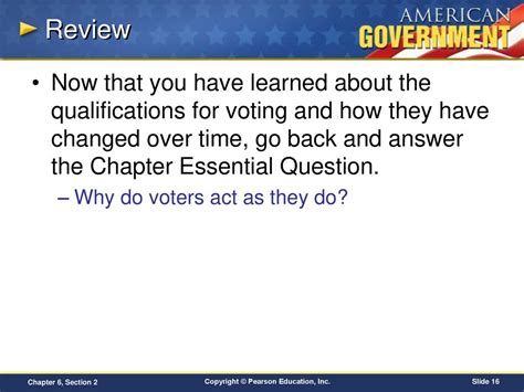 Full Download Chapter 6 Section 2 Guided Reading And Review Voter Qualifications 