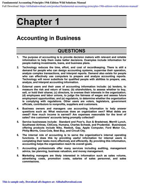 Read Chapter 7 Accounting Principles Answer 