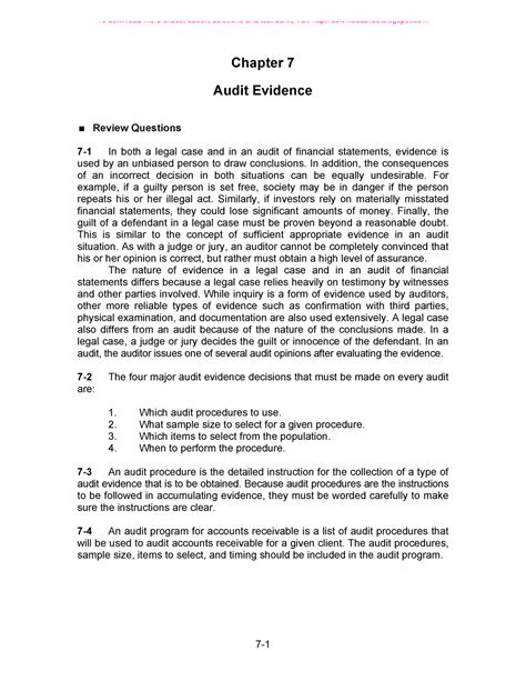 Read Chapter 7 Audit Evidence Solution Manual 
