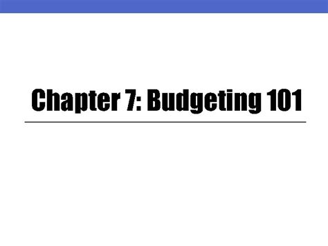 Download Chapter 7 Budgeting 101 