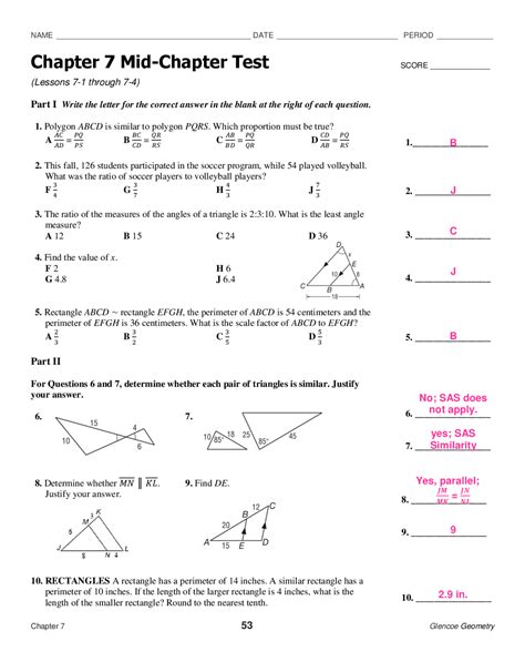 Full Download Chapter 7 Geometry Test Answers 