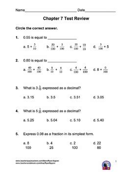 Full Download Chapter 7 Math Test 