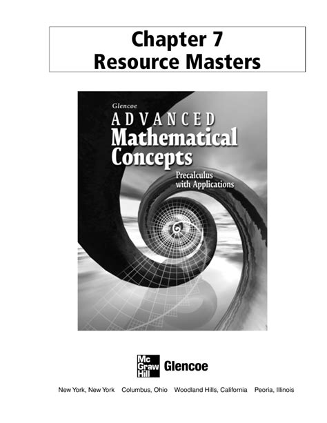 Read Online Chapter 7 Resource Masters 