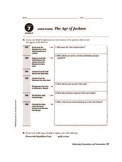 Read Chapter 7 Section 3 The Age Of Jackson Guided Reading Answers 