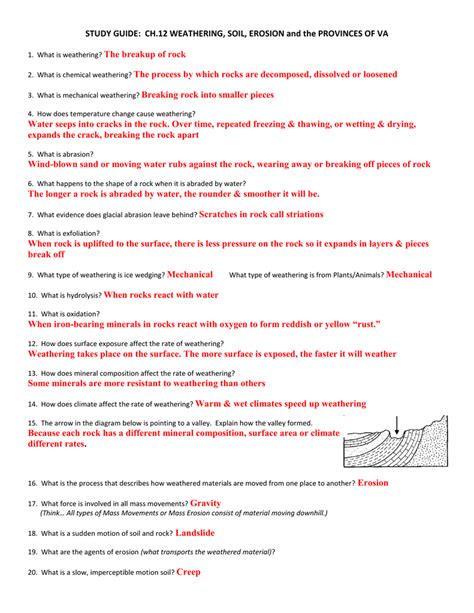 Download Chapter 7 Study Guide Answers Weathering Erosion Soil 