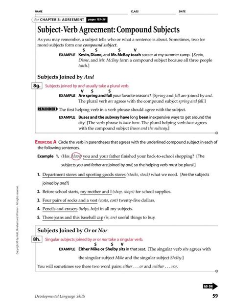 Download Chapter 8 Agreement Subject Verb 