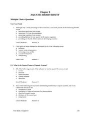 Read Online Chapter 8 Aquatic Biodiversity Multiple Choice Questions 