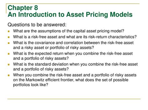 Download Chapter 8 Asset Pricing Models 