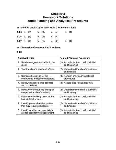 Read Online Chapter 8 Audit Planning Analytical Procedures Multiple Choice 