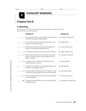 Read Chapter 8 Covalent Bonding Test B Answers Cordlessore 