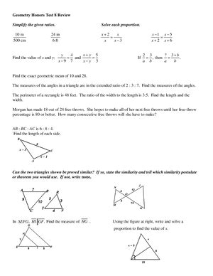 Read Online Chapter 8 Geometry Review 