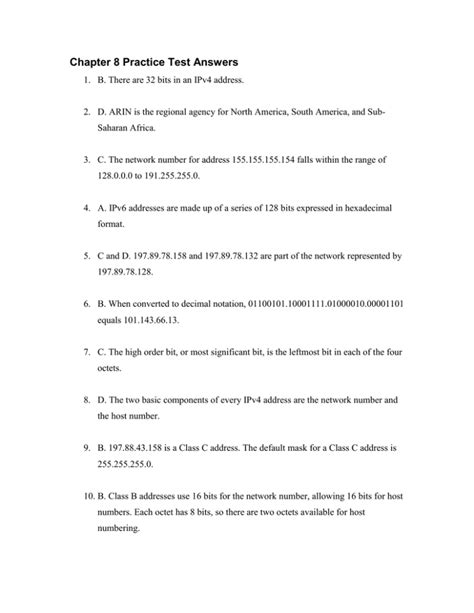 Read Chapter 8 Practice Test Answers 