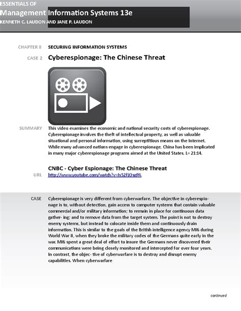 Full Download Chapter 8 Securing Information Systems Case 2 