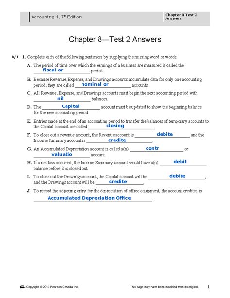 Full Download Chapter 8 Test A Accounting Answers 