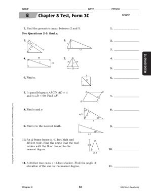 Full Download Chapter 8 Test Form 2C Geometry 