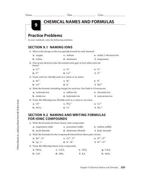 Full Download Chapter 9 Chemical Names And Formulas Test B Answers 