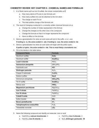 Full Download Chapter 9 Chemical Names Formulas Answer Key 