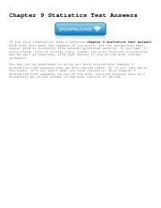 Read Online Chapter 9 Statistics Test Answers 