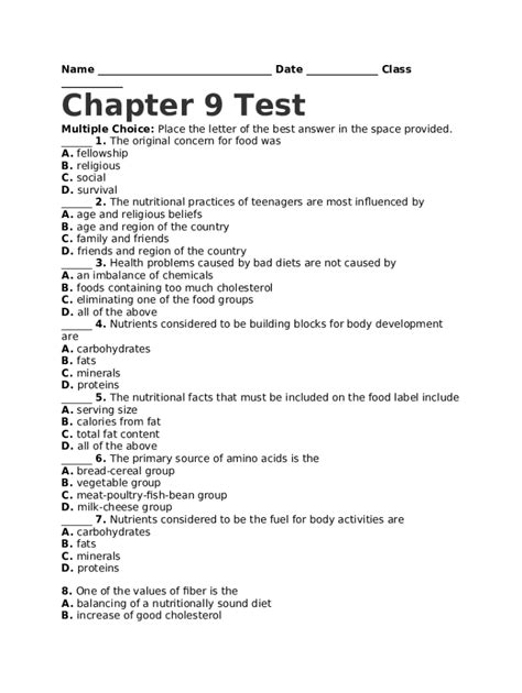 Full Download Chapter 9 Test 