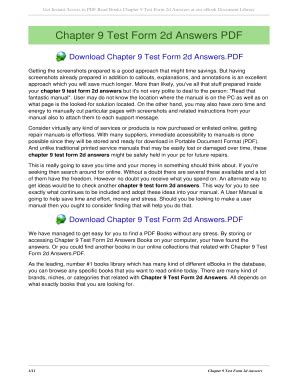 Download Chapter 9 Test Form 2D Answers 