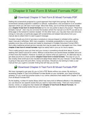 Read Online Chapter 9 Test Form B Mixed Formats 