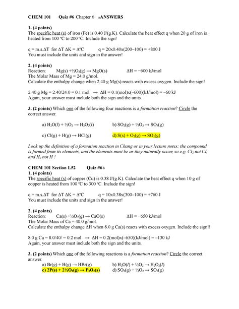 Read Online Chapter Chemistry Answers Part 